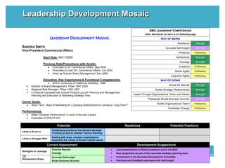 38
Leadership Development MosaicLeadership Development Mosaic
LEADERSHIP DEVELOPMENT MOSAIC
SANDRA SMITH
Vice-President Co...
