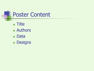 Poster ContentTitleAuthors Data Designs