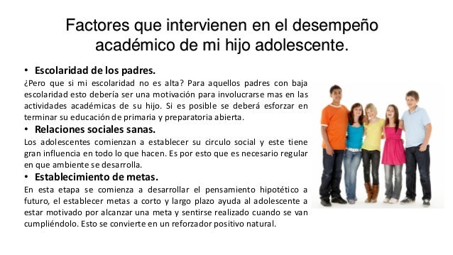 Factores que intervienen en el desempeño academico de mi