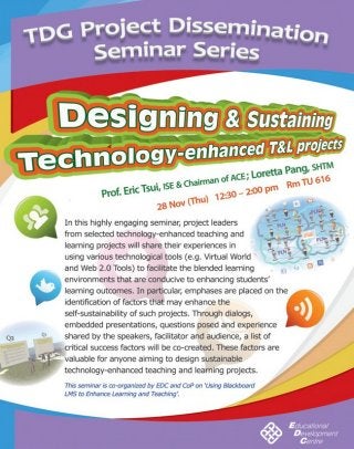 Seminar on Designing & Sustaining Technology-enhanced Teaching & Learning projects