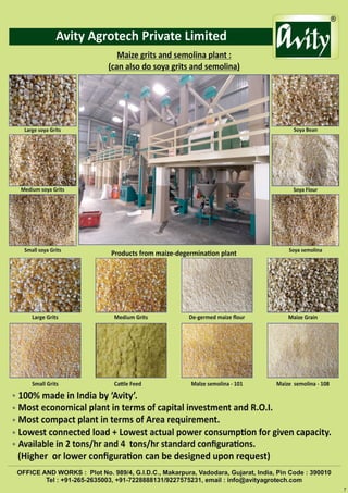 maize and soya milling plant