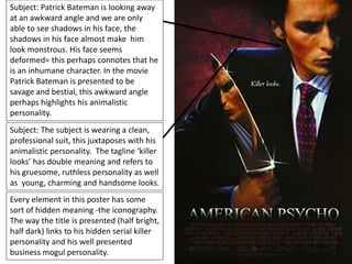 Poster analysis: American Psycho | PPTX