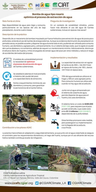 Poster: Bomba de agua tipo rosario optimiza el proceso de extracción de agua