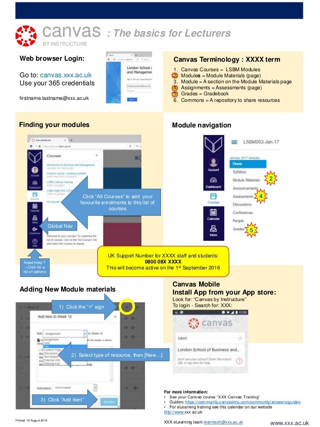 poster canvas lms basics for lecturer