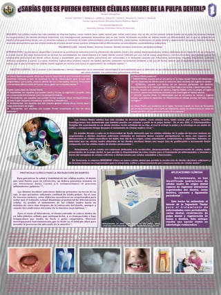 Poster Científico. Obtención de Células Madre desde pulpa dental