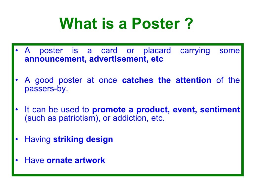 Poster designing class xii cbse