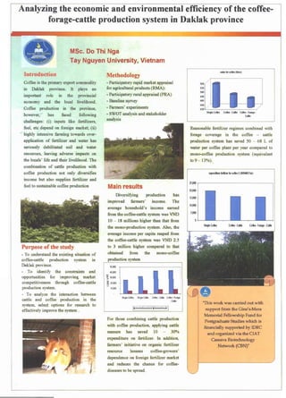 Analyzing the economic and enviromental efficiency of the coffee-forage-cattle production system in Daklak province