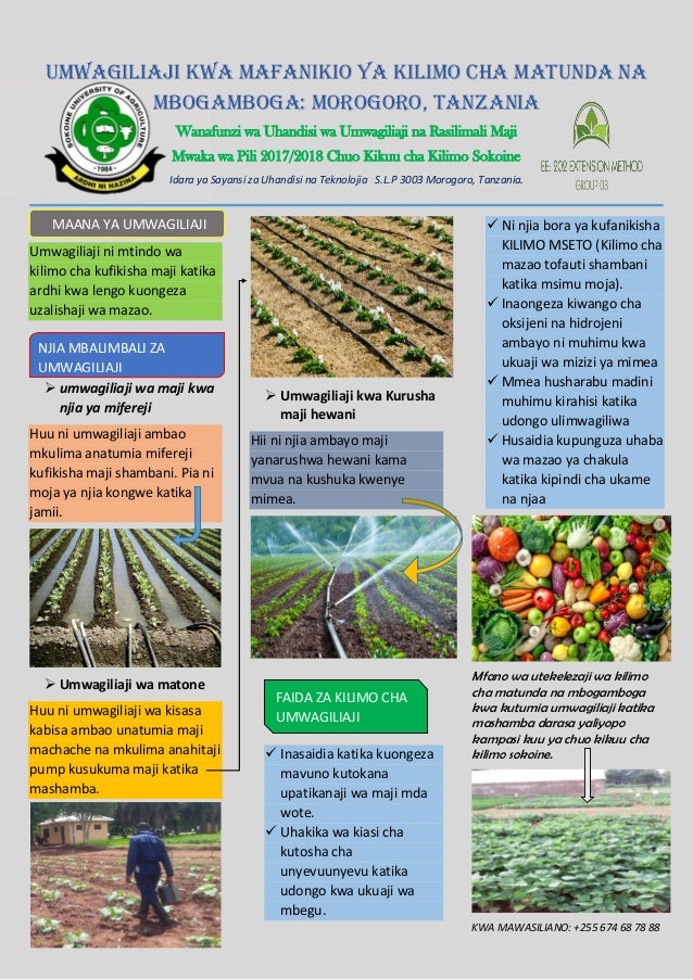 POSTER on IRRIGATION FOR SUCCESSFUL HORTICULTURE IN MOROGORO TANZANI…