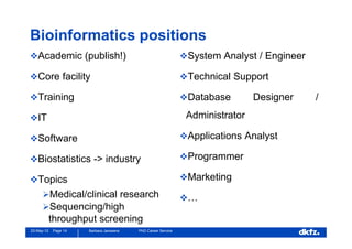 Bioinformatics Career Day | PDF
