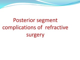 Posterior segment
complications of refractive
surgery

 