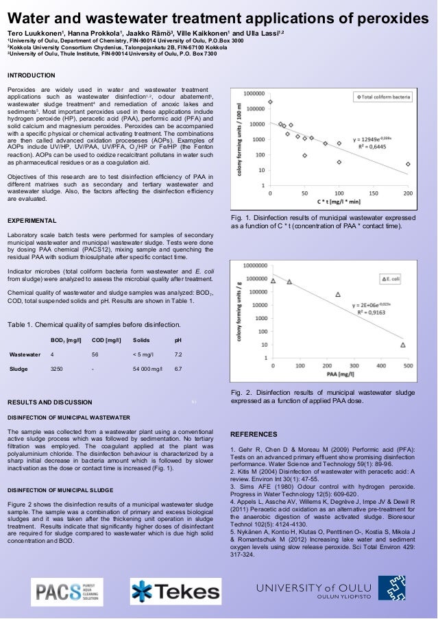 Poster presented at a conference "Water Research at University of Oul…