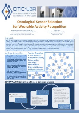 Ontological Sensor Selection
for Wearable Activity Recognition
Claudia Villalonga, Héctor Pomares, Ignacio Rojas
Research ...