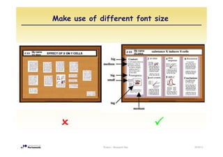 Make use of different font size




             Posters - Research Day   2010/11
 