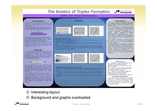 ☺ Interesting layout
  Background and graphs overloaded
                        Posters - Research Day   2010/11
 