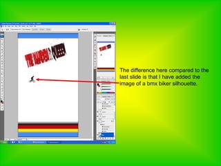 The difference here compared to the last slide is that I have added the image of a bmx biker silhouette.