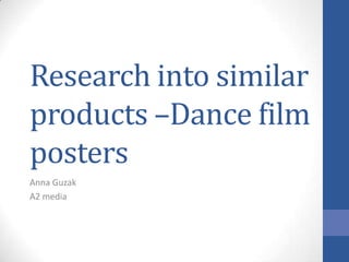 Research into similar
products –Dance film
posters
Anna Guzak
A2 media
 