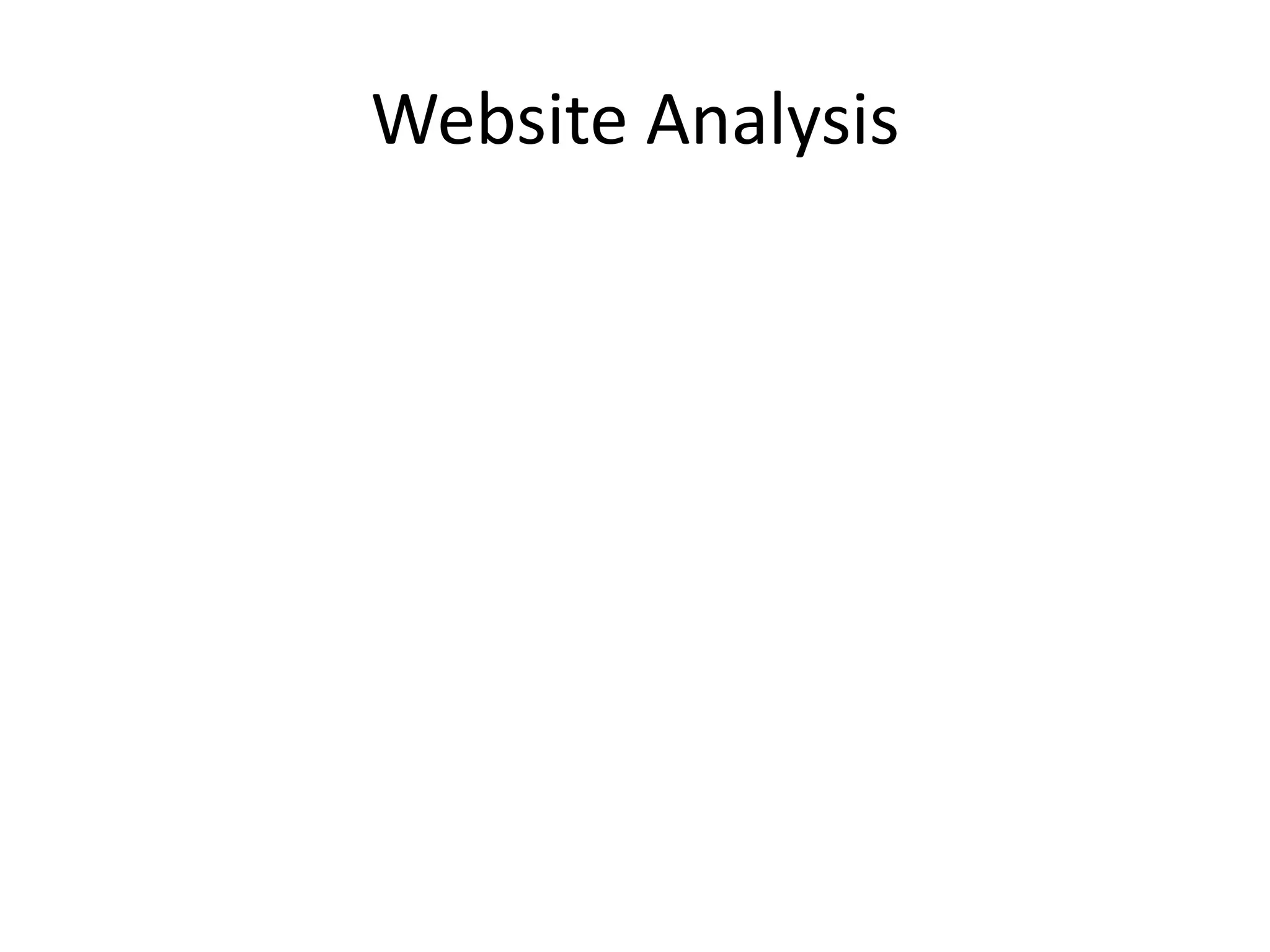 Website Analysis
 