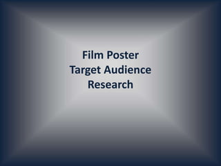 Film Poster
Target Audience
Research
 
