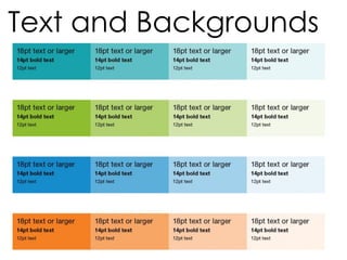 Text and Backgrounds
 