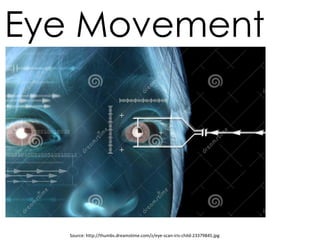 Source: http://thumbs.dreamstime.com/z/eye-scan-iris-child-23379845.jpg
Eye Movement
 