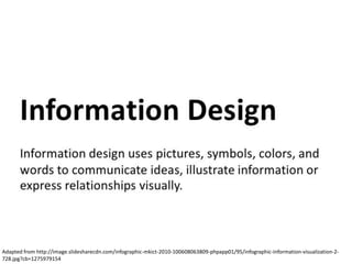 Adapted from http://image.slidesharecdn.com/infographic-mkict-2010-100608063809-phpapp01/95/infographic-information-visualization-2-
728.jpg?cb=1275979154
 
