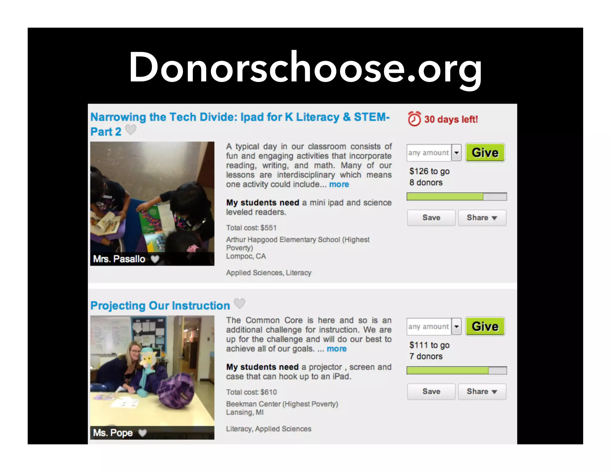 Donorschoose.org
 