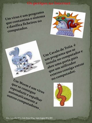  … Por  vezes os sites que procuramos contêm conteúdos impróprios e vírus.Inês J. nº8 8ºCMárcia O. nº18 8ºCTatiana M. nº23 8ºC