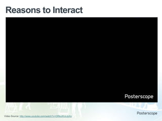 Reasons to Interact

Video Source: http://www.youtube.com/watch?v=ORkuWJcJpXo

 