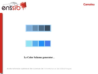 http://colorschemedesigner.com/ Le Color Scheme generator ... Camaïeu 