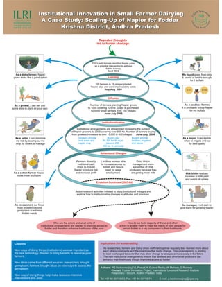 Institutional innovation in small farmer dairying. A case study of scaling-up of Napier for fodder, Krishna District, Andhra Pradesh