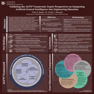 Placeholder
A. Utilization of AI in Education
AI as a personalized tutor and tool for creating adaptive learning
experienc...