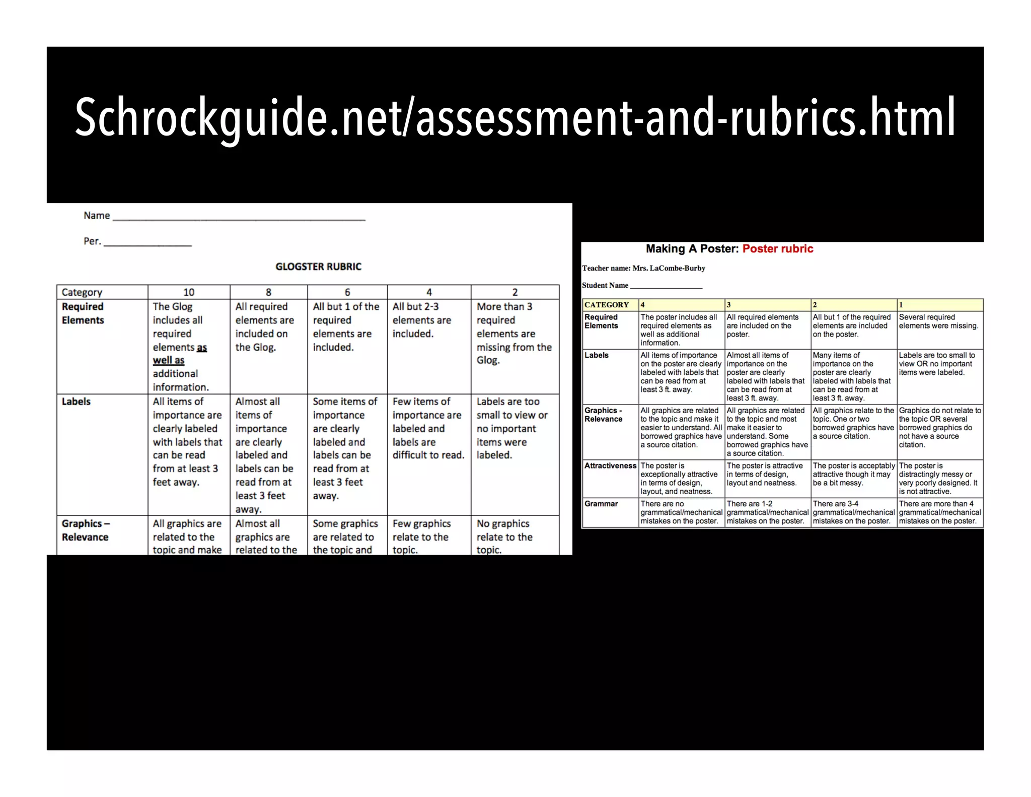 Schrockguide.net/assessment-and-rubrics.html
 