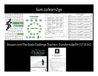 Gum.co/learn2go
Amazon.com/The-Goals-Challenge-Teachers-Transform/dp/0415735343
 