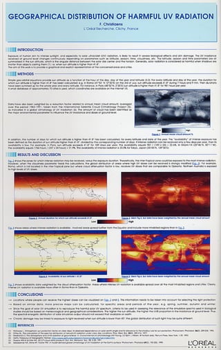 Geographical distribution of harmful UV radiation