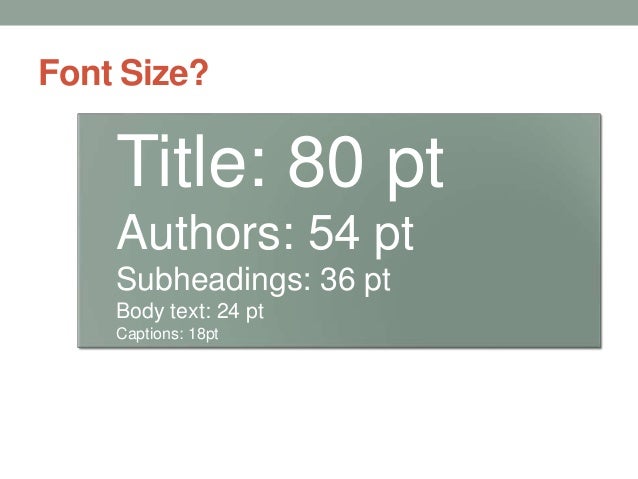preparing scientific poster scientific poster font size