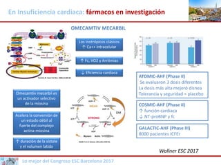 Lo mejor del Congreso ESC Barcelona 2017
En Insuficiencia cardiaca: fármacos en investigación
Los inotrópicos clásicos
↑ C...