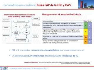 Lo mejor del Congreso ESC Barcelona 2017
En Insuficiencia cardiaca: Guías EAP de la ESC y ESVS
 EAP e IC comparten mecani...