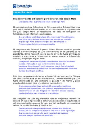 Post no Estratégia
Tradução Livre 16/2016
Prof. Adinoél Sebastião
Profa. Elenice Marasca Barrionuevo
Prof.Adinoél e Profa....