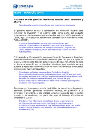 Post no Estratégia
Tradução Livre 32/2016
Prof. Adinoél e Profa. Elenice
Prof.Adinoél Sebastião e Profa. Elenice Marasca B...