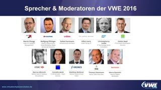 www.virtualworkplaceevolution.de
Sprecher & Moderatoren der VWE 2016
 