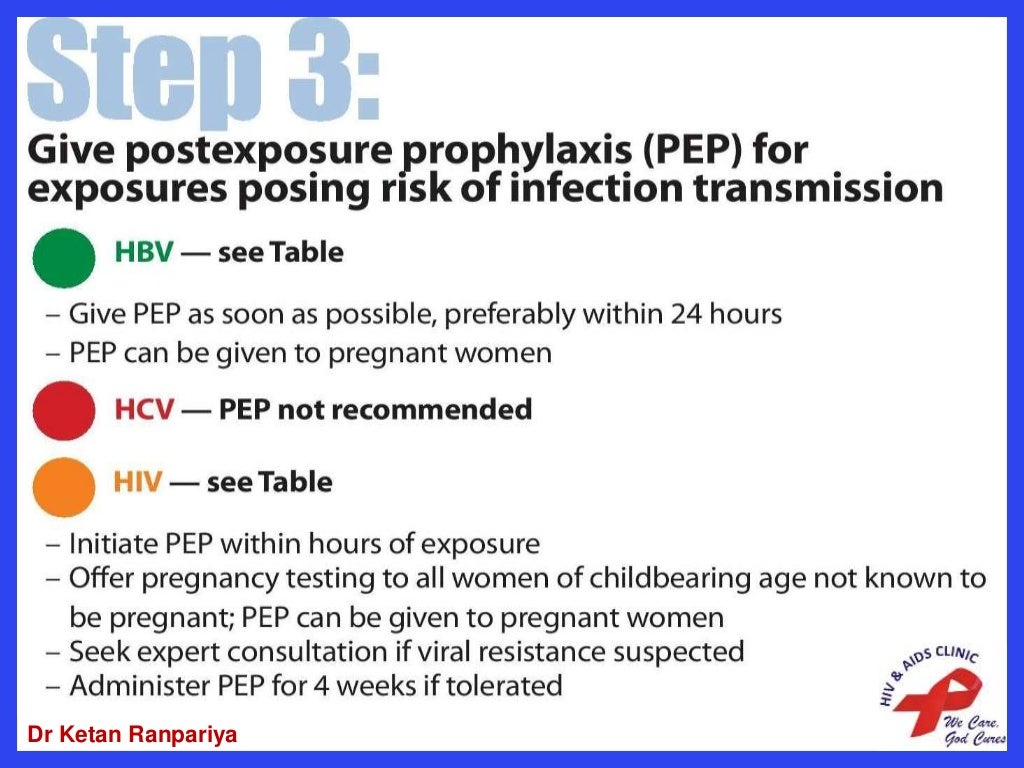 Post exposure prophylaxis PEP