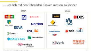 EMEA
Seite 8PostFinance AG | 30.10.2017 | V1.00 | Digital Powerhouse 0.1 | Sylvie Meyer
… um sich mit den führenden Banken messen zu können
Global
PostFinance AG | 30.10.2017 | V1.00 | Digital Powerhouse 0.1 | Sylvie Meyer
 