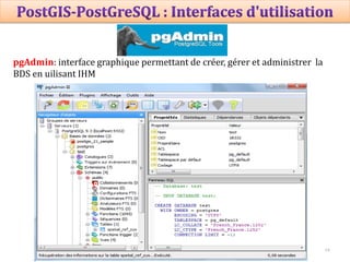 19
Prof Omar El kharki & Mme Jamila Mechbouh TAZA
22 Octobre 2015 elkharki@hotmail.com
pgAdmin: interface graphique permettant de créer, gérer et administrer la
BDS en uilisant IHM
 