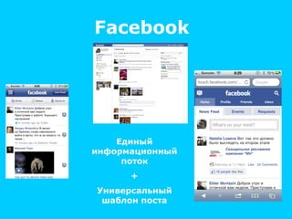 Facebook Единый информационный поток + Универсальный шаблон поста 