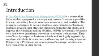 Post Graduate Program in Management.pptx