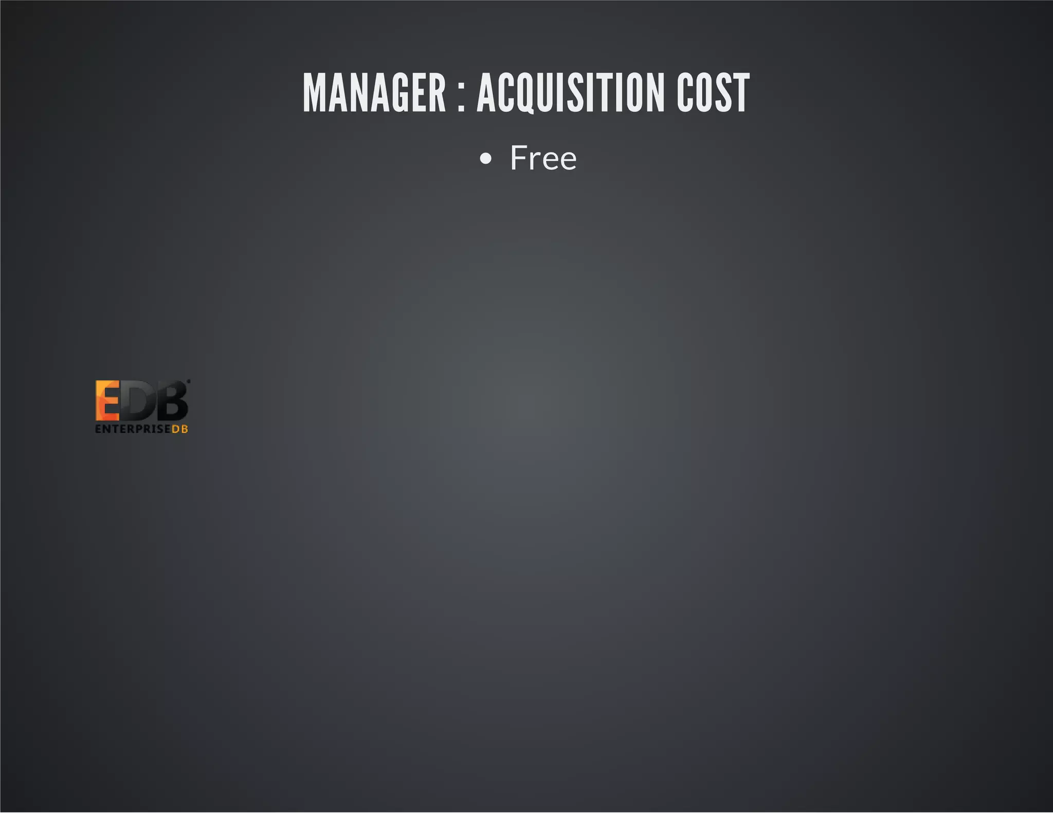 MANAGER : ACQUISITION COST Free 