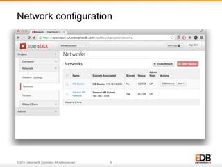 Network configuration 
© 2014 EnterpriseDB Corporation. All rights reserved. 34 
 