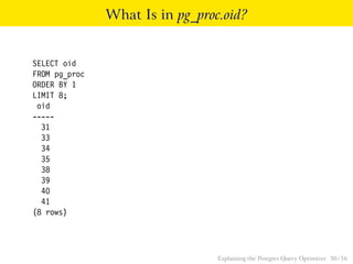 Explaining the Postgres Query Optimizer | PDF