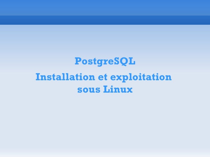 installation de postgresql à partir du code source