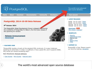 4 The world's most advanced open source database 
 